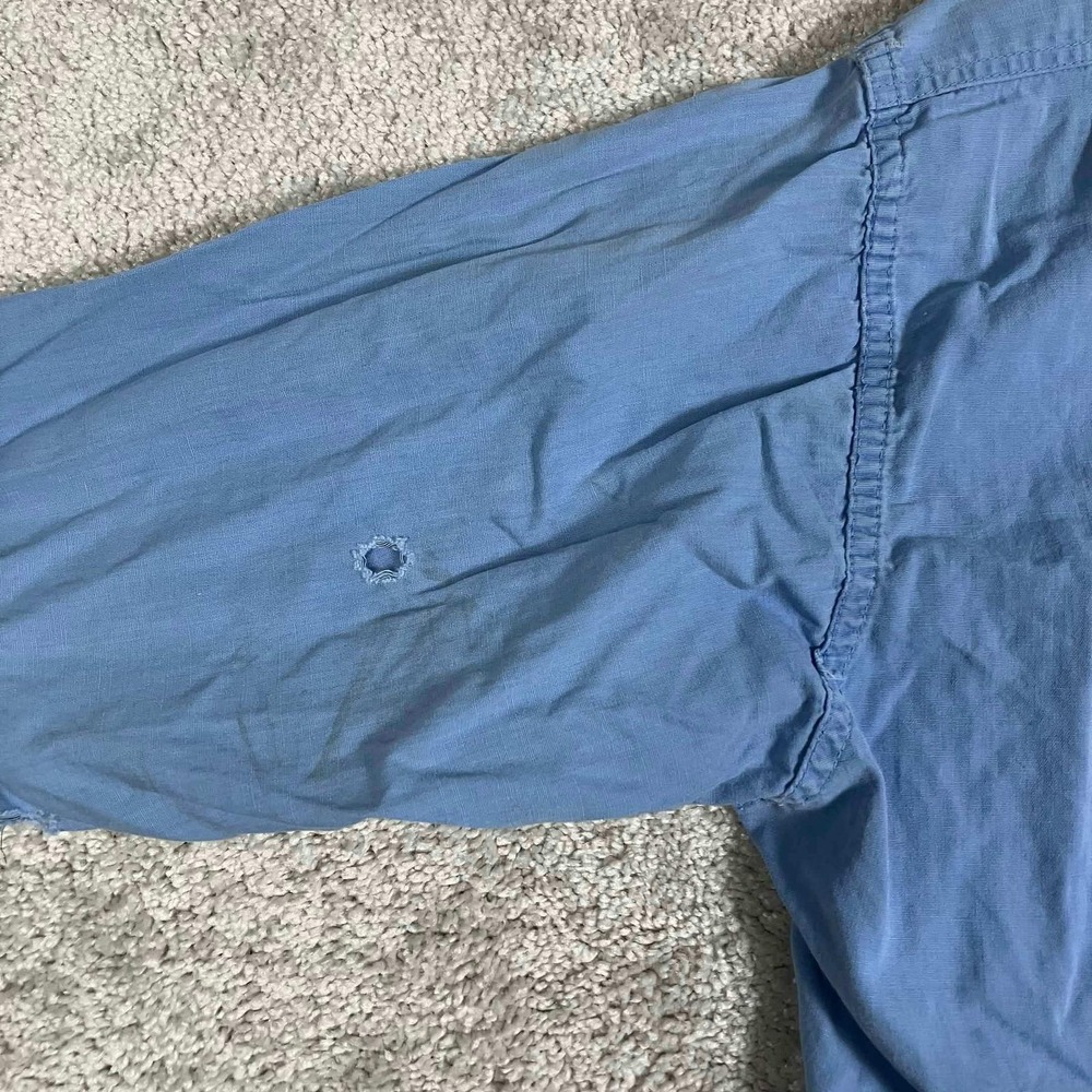 Vintage 50s Partridge Atlanta Gulf Oil Gas Station Work Shirt Blue Sanforized - Picture 11 of 16
